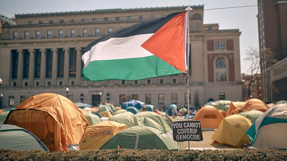 Mittlerweile protestieren Studierende und Hochschulpersonal an Universitäten in mehr als zwei Dutzend US-Bundesstaaten gegen den Gaza-Krieg. Foto: Andres Kudacki/AP/dpa