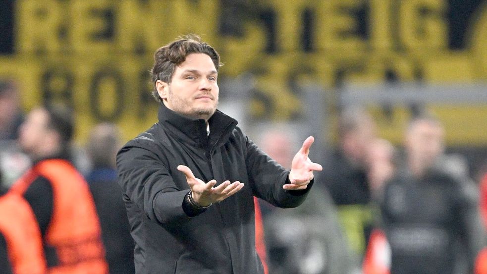 Dortmunds Coach Edin Terzic geht zuversichtlich in die Partie beim FC Bayern. Foto: Federico Gambarini/dpa