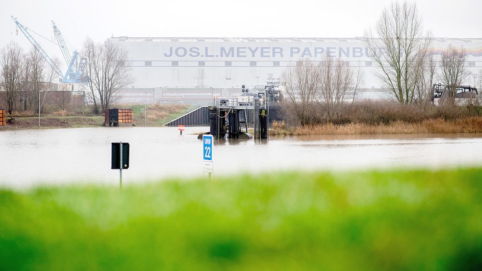 Die Hallen der Meyer Werft in Papenburg. Foto: Dittrich/DPA