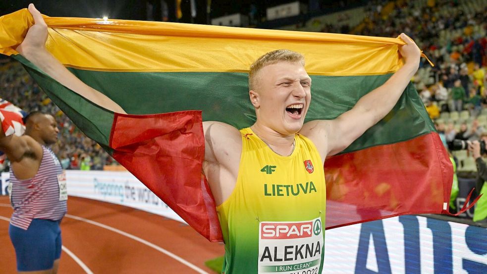 Schaffte mit 74,35 Metern einen Weltrekord: Mykolas Alekna aus Litauen. Foto: Sven Hoppe/dpa