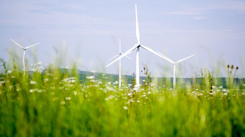 Auch Windenergieanlagen sind häufiger das Ziel von Kupferdieben. Symbolfoto: Stratenschulte/DPA