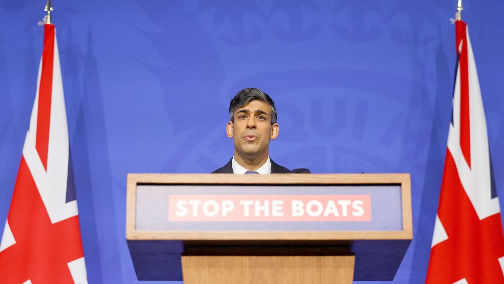 Rishi Sunak hat ein Ziel: „Stop the Boats“ (dt. Stoppt die Boote). Illegale Einwanderung über den Ärmelkanal soll eingedämmt werden. Foto: dpa/Toby Melville