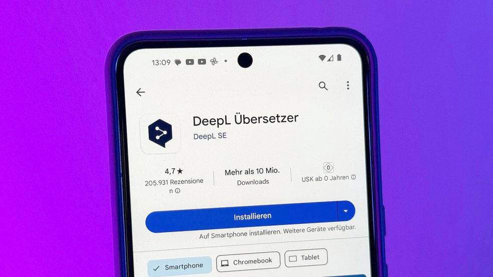 Die App DeepL wird künftig durch den KI-gestützten Schreibassistenten DeepL Write Pro ergänzt. Foto: Christoph Dernbach/dpa