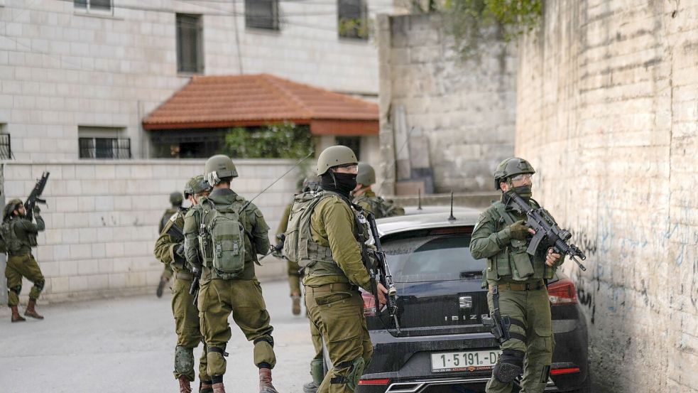 Israelische Soldaten während einer Militäroperation im Westjordanland. Foto: Majdi Mohammed/AP/dpa