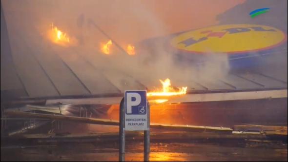 Lidl-Markt in Aurich abgebrannt