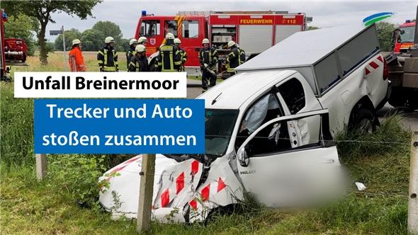  Unfall in Breinermoor | Trecker und Auto kollidieren 