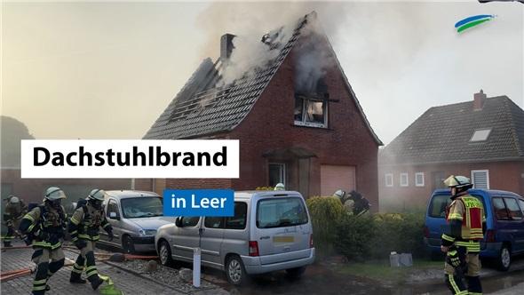 Dachstuhl in Heisfelde brennt | Feuerwehren Nüttermoor, Leer und Heisfelde im Einsatz
