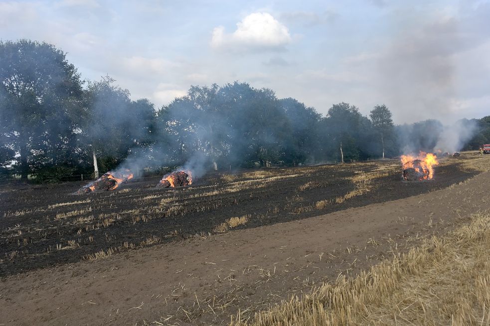 Die Flammen griffen auf ein Feld über.