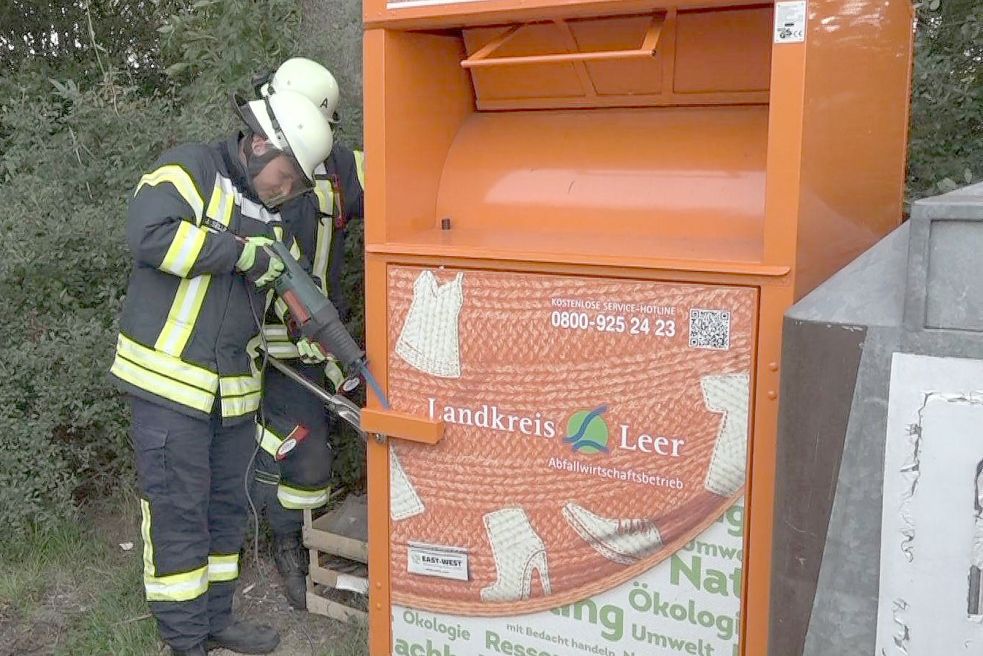 Der Container musste aufgebrochen werden.