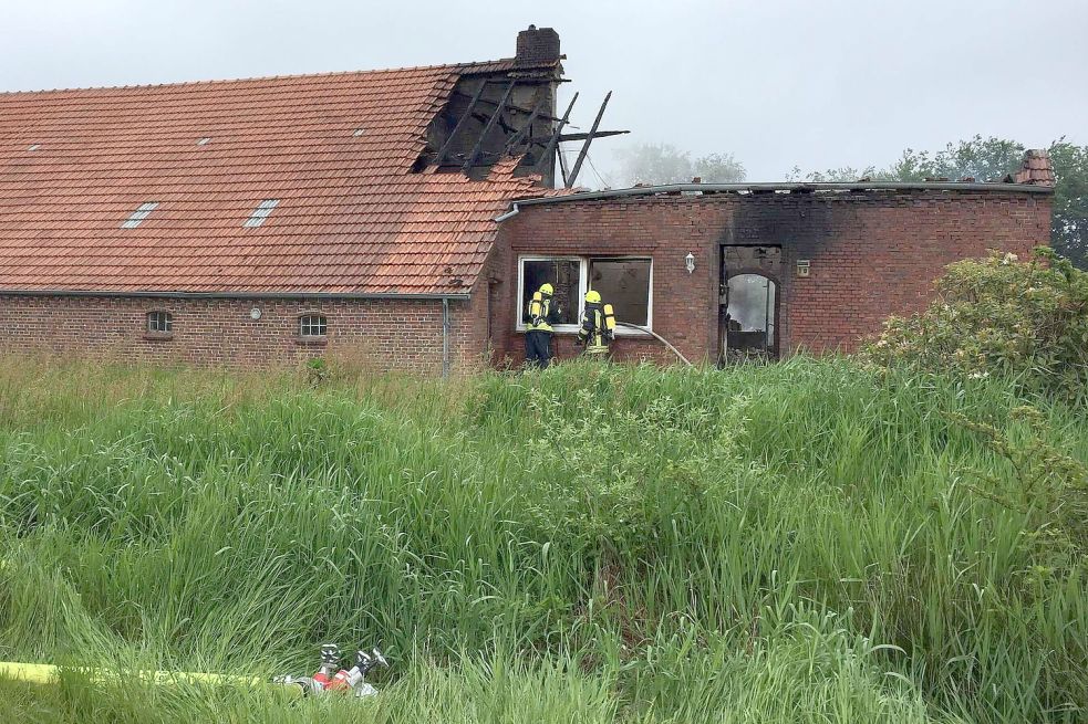 Das Gebäude wurde durch das Feuer schwer beschädigt. Foto: Ulferts