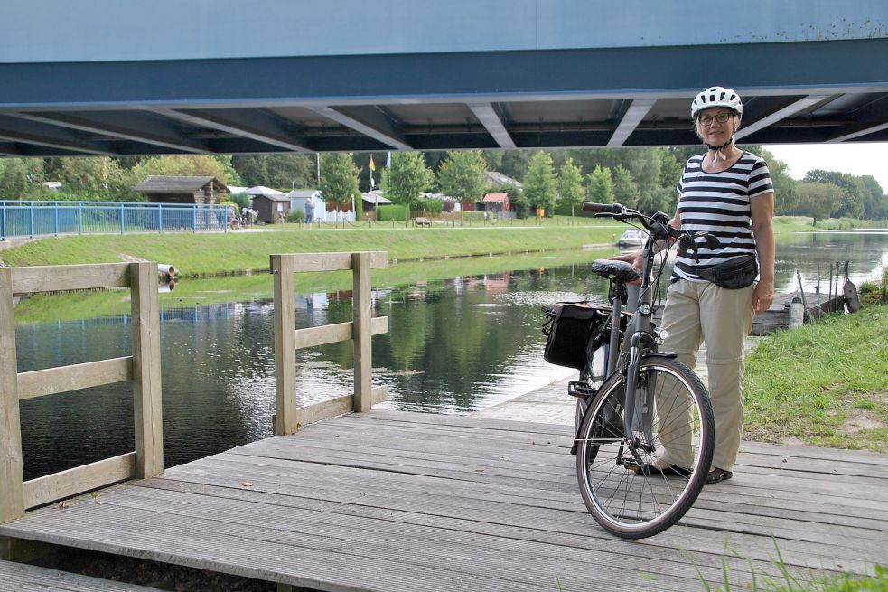 Barbara Strickmann ist seit Kurzem Dauercamperin in Marcardsmoor. Fotos: Schönig