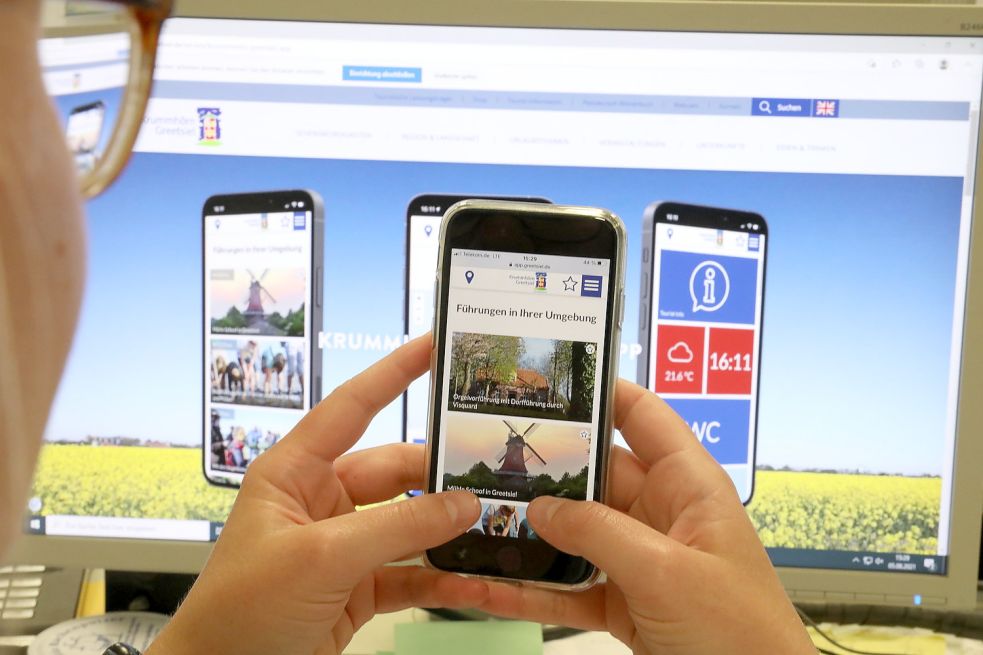 Nicht nur für den heimischen PC, sondern auch für das Smartphone gibt es jetzt ein besonderes Angebot der Greetsieler Touristiker. Foto: Hock