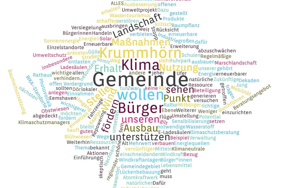 Die Antworten als Wortwolke. Bild: Wortwolken.com