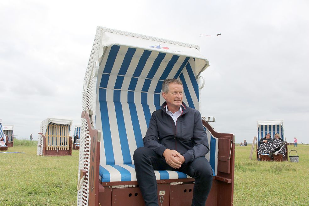 Auch der Strand von Harlesiel gehört zur Stadt Wittmund. Und damit in die Verantwortung von Wittmunds Bürgermeister Rolf Claußen. Foto: Oltmanns