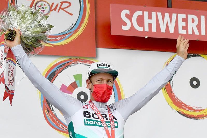 Pascal Ackermann siegte zum Auftakt der Deutschland Tour. Foto: Bernd Thissen/dpa
