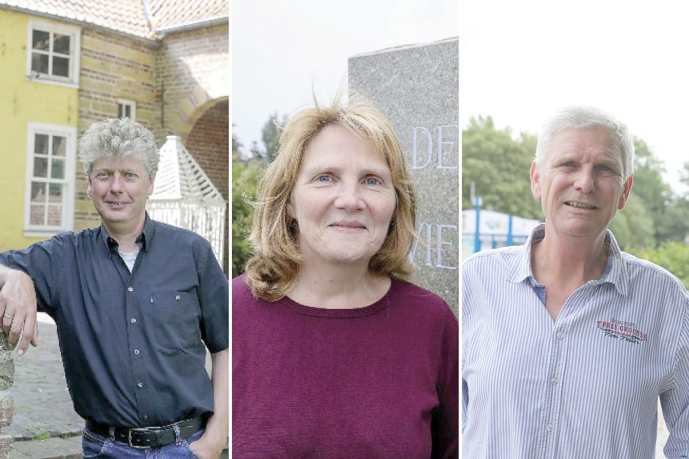 Die Kandidaten für das Amt des Bürgermeisters: Henning Paulsen-Jacobs (von links), Hilke Looden und Alfred Jacobsen. Foto: Hock