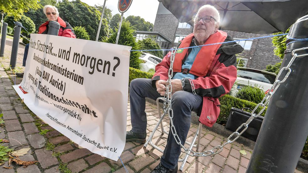 Die Protestaktion hat in Aurich am Vormittag begonnen. Foto: Ortgies