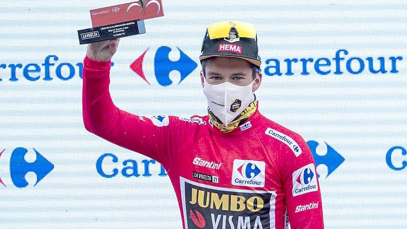 Primoz Roglic steht vor seinem dritten Vuelta-Gesamtsieg. Foto: Lalo R. Villar/AP/dpa