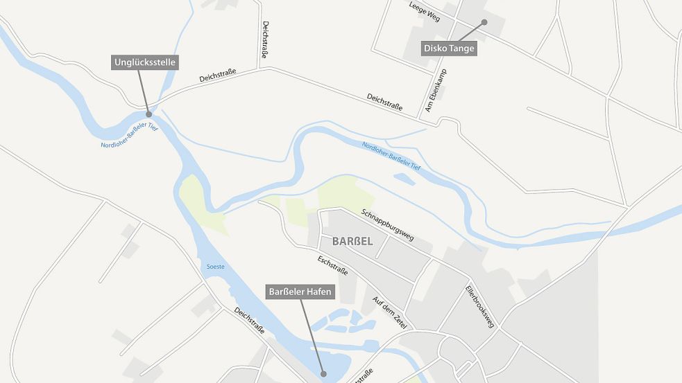 Der Unfall ereignete sich außerhalb des Barßeler Hafenbeckens.