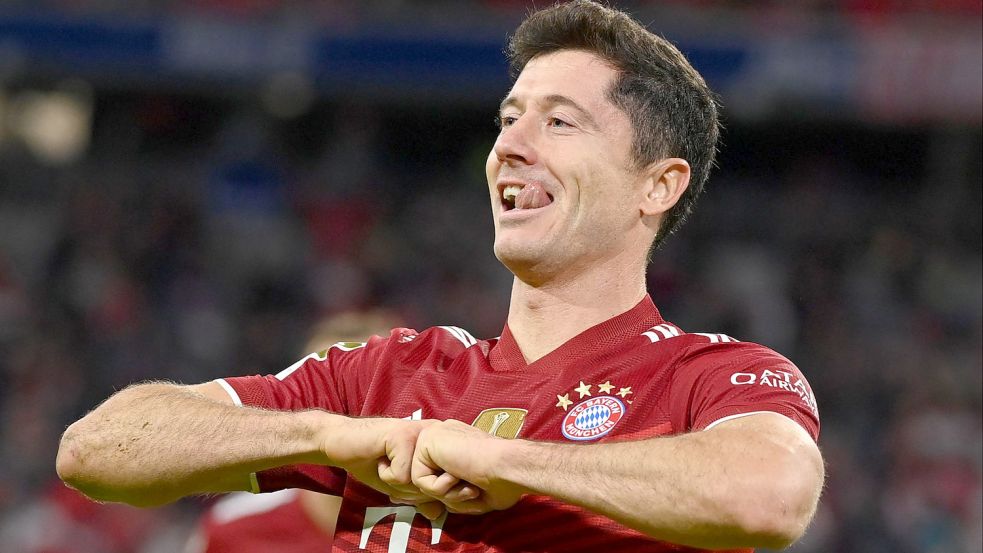 Weiter auf Rekordjagd: Bayern-Stürmer Robert Lewandowski Foto: dpa/Sven Hoppe