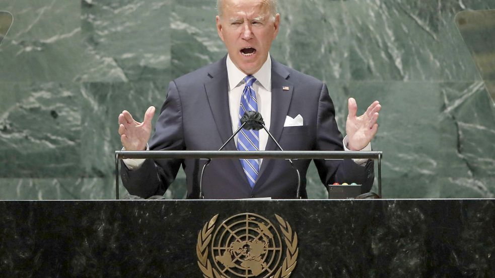 Setzte sich für einen stärkeren Klimaschutz ein: US-Präsident Joe Biden in seiner Rede vor den Vereinten Nationen. Foto: EDUARDO MUNOZ via www.imago-images.de