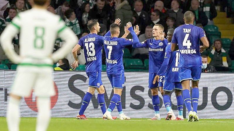 Bayer Leverkusen feierte bei Celtic Glasgow einen deutlichen Auswärtssieg. Foto: Andrew Milligan/PA Wire/dpa