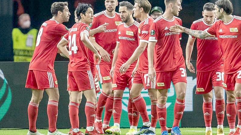 Union Berlin feierte gegen Maccabi Haifa einen souveränen Heimsieg. Foto: Andreas Gora/dpa