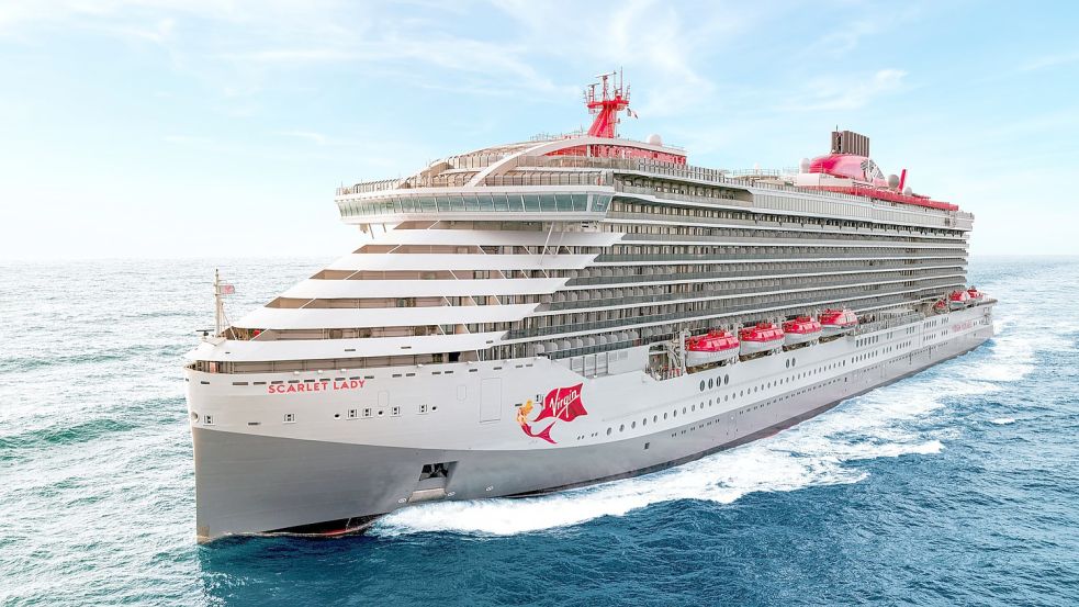 Die „Scarlet Lady“ wird vor allem Ziele in der Karibik anlaufen. Der Heimathafen wird Miami in den USA sein. Foto: Virgin Voyages