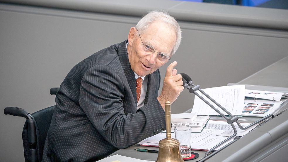 Aktuell ist noch Wolfgang Schäuble (CDU) Bundestagspräsident. Wer ihm nachfolgt, ist noch unklar – an Kandidierenden mangelt es aber nicht. Foto: Michael Kappeler/dpa