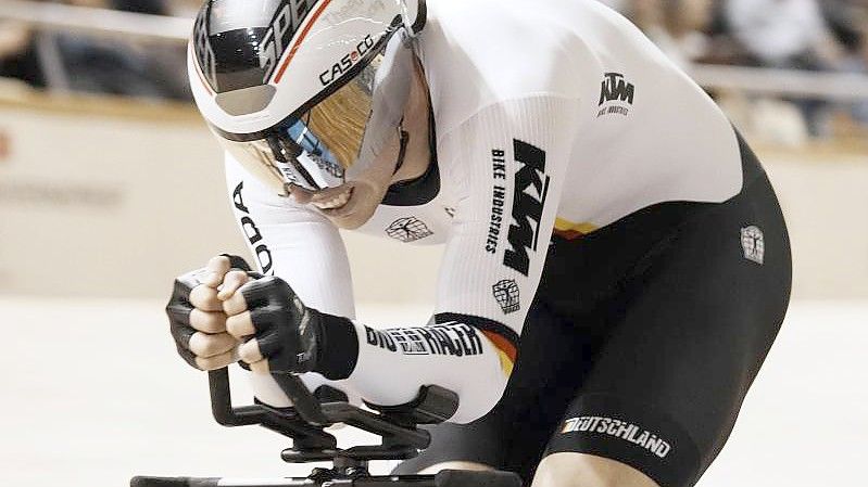 Holte die sechste deutsche Medaille bei der Bahnrad-WM in Roubaix: Joachim Eilers. Foto: Thibault Camus/AP/dpa