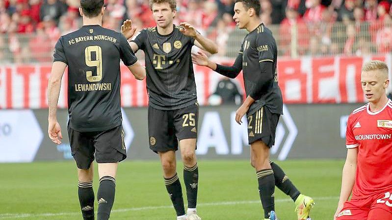 Nach der 0:5-Klatsche gegen Gladbach zeigten sich die Bayern-Profis bei Union Berlin selber wieder treffsicher. Foto: Andreas Gora/dpa