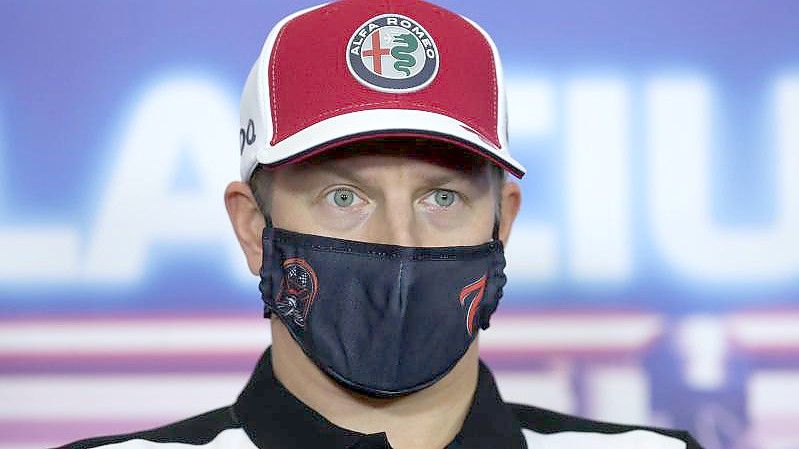 Kimi Räikkönen bei der Pressekonferenz in Mexiko-Stadt. Foto: Edgard Garrido/Reuters Pool/dpa