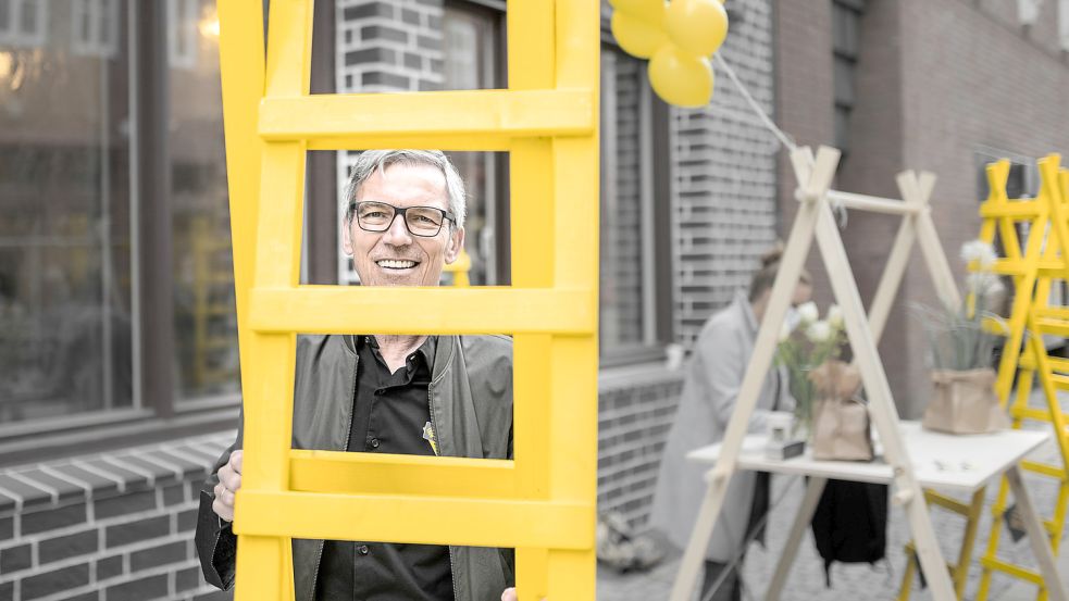 Gelbe Leitern haben es für Ralf Elfers in sich. Foto: privat