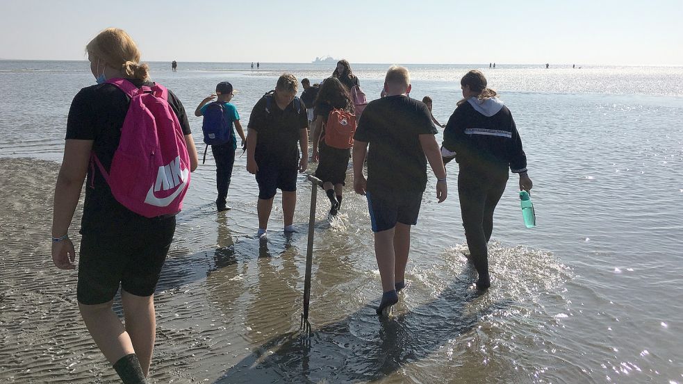 Der 6. Jahrgang der Integrierten Gesamtschule (IGS) Emden hatte ein nicht allzu weit entferntes Klassenfahrtsziel: Schüler und Lehrkräfte fuhren nach Schillig im Wangerland. Foto: Privat