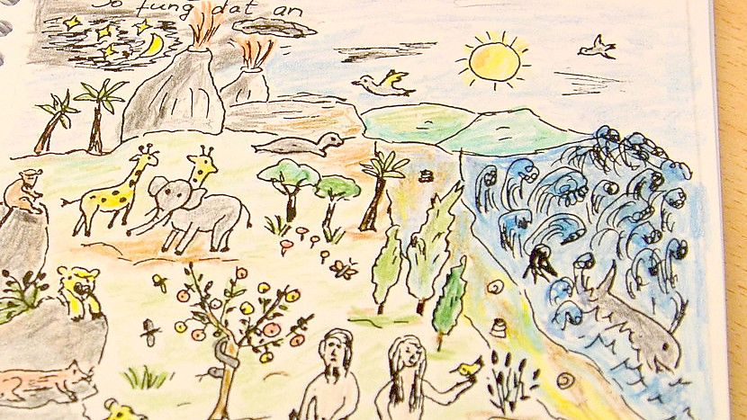 Magdalena Jaenicke illustrierte das Buch mit biblischen Motiven.