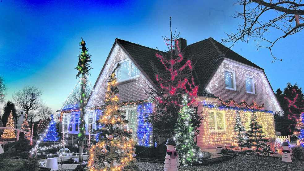 Manche mögen’s hell: Beleuchtung für die Weihnachtszeit sollte mit LEDs leuchten. Foto: Ortgies/Archiv