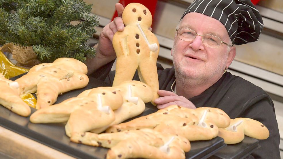 In der Backstube der Bäckerei Rector in Georgsheil herrscht derzeit Hochbetrieb in Sachen Stutenkerl-Produktion – so wie in vielen anderen Bäckereien der Region. Foto: Ortgies