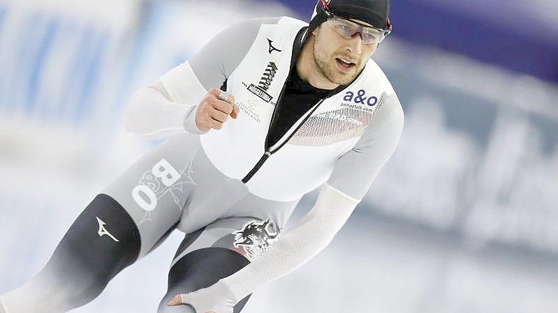 Lief deutschen Rekord über 500 Meter: Joel Dufter. Foto: Peter Dejong/AP/dpa