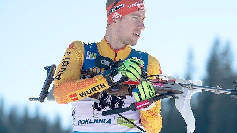 Feiert den ersten Weltcup-Sieg seiner Karriere: Johannes Kühn. Foto: Sven Hoppe/dpa/Archivbild