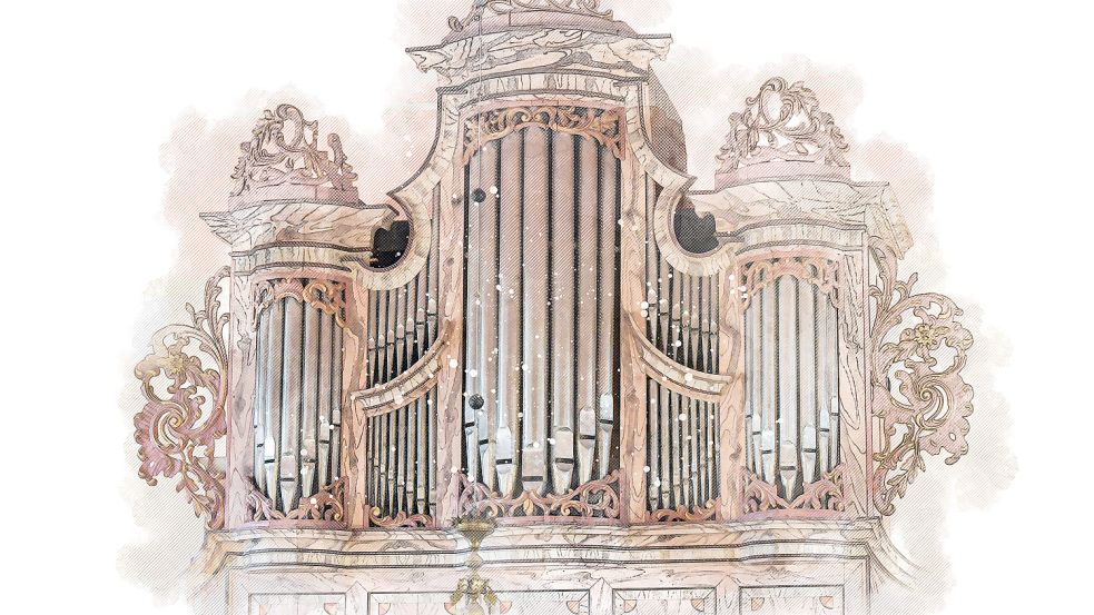 Die Orgel in der Backemoorer Kirche hat eine ganz besondere Farbgebung. Foto: Ortgies/ Gestaltung: Will