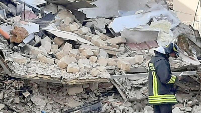 Nach einer Gasexplosion ist dieses Haus in Ravanusa eingestürzt. Foto: Matteo Guidelli/ANSA via ZUMA Press/dpa