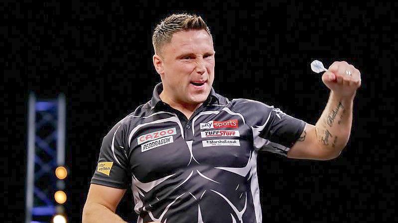 Vorjahressieger Gerwyn Price gehört bei der diesjährigen Weltmeisterschaft im „Ally Pally“ erneut zu den Topfavoriten . Foto: Jens Herrlich/FMT Pictures/dpa