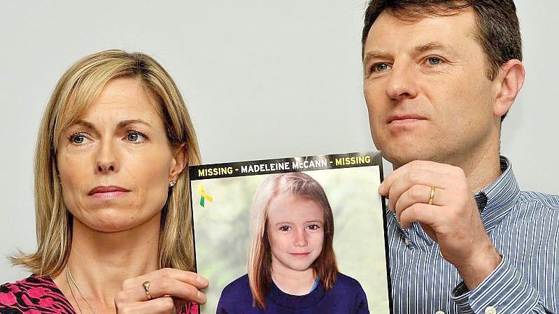 Kate und Gerry McCann, Eltern der verschwundenen Maddie, bei einem Such-Aufruf im Jahr 2012. Foto: John Stillwell/PA Wire/dpa
