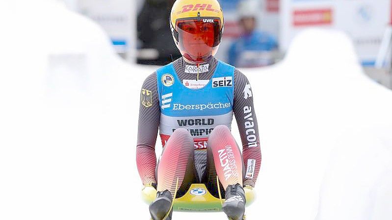 Dritter Weltcup-Erfolg für Julia Taubitz aus Deutschland. Foto: Friso Gentsch/dpa