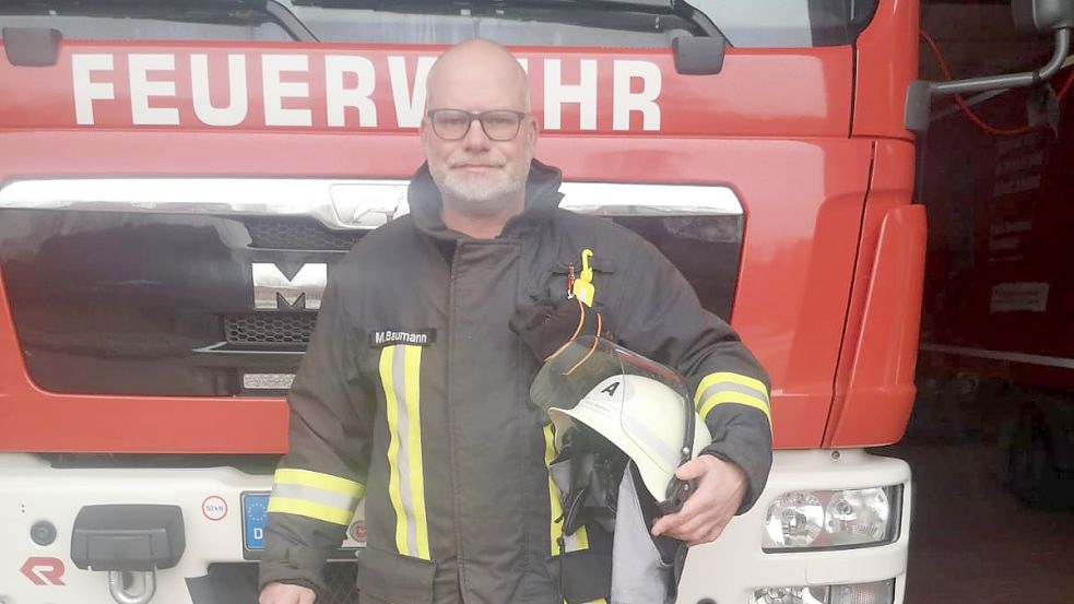 Marco Baumann ist seit 2012 Kinderfeuerwehrwart in Hinte. Foto: privat