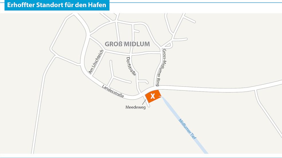 Das X markiert den Standort, um den es geht. Grafik: Fischer / Kreativgruppe