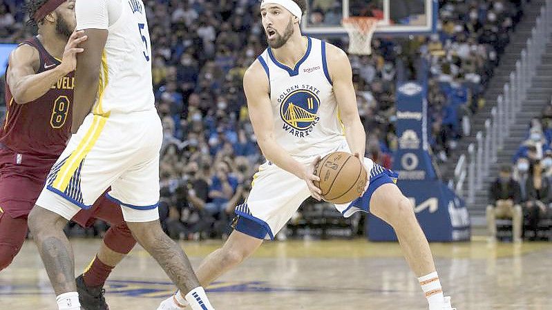 Der Shooting Guard der Golden State Warriors: Klay Thompson (11). Foto: John Hefti/AP/dpa