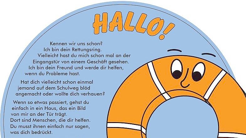 Mit diesem Aufkleber boten sich die Geschäfte als Hilfe für Kinder in brenzligen Situationen an. Foto: Archiv