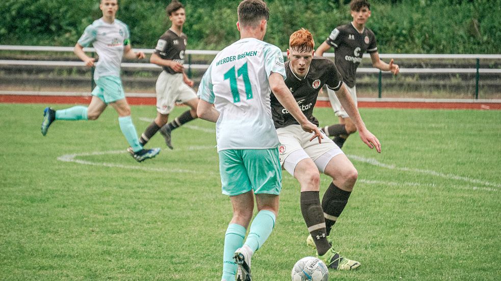 Luca Freese überwintert mit dem FC St. Pauli in der U17-Bundesliga (Staffel Nord/Nordost) auf einem starken zweiten Platz. Foto: FC St. Pauli