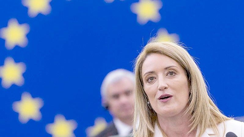 Die christdemokratische Malteserin Roberta Metsola ist zur neuen Präsidentin des EU-Parlaments gewählt worden. Foto: Philipp von Ditfurth/dpa